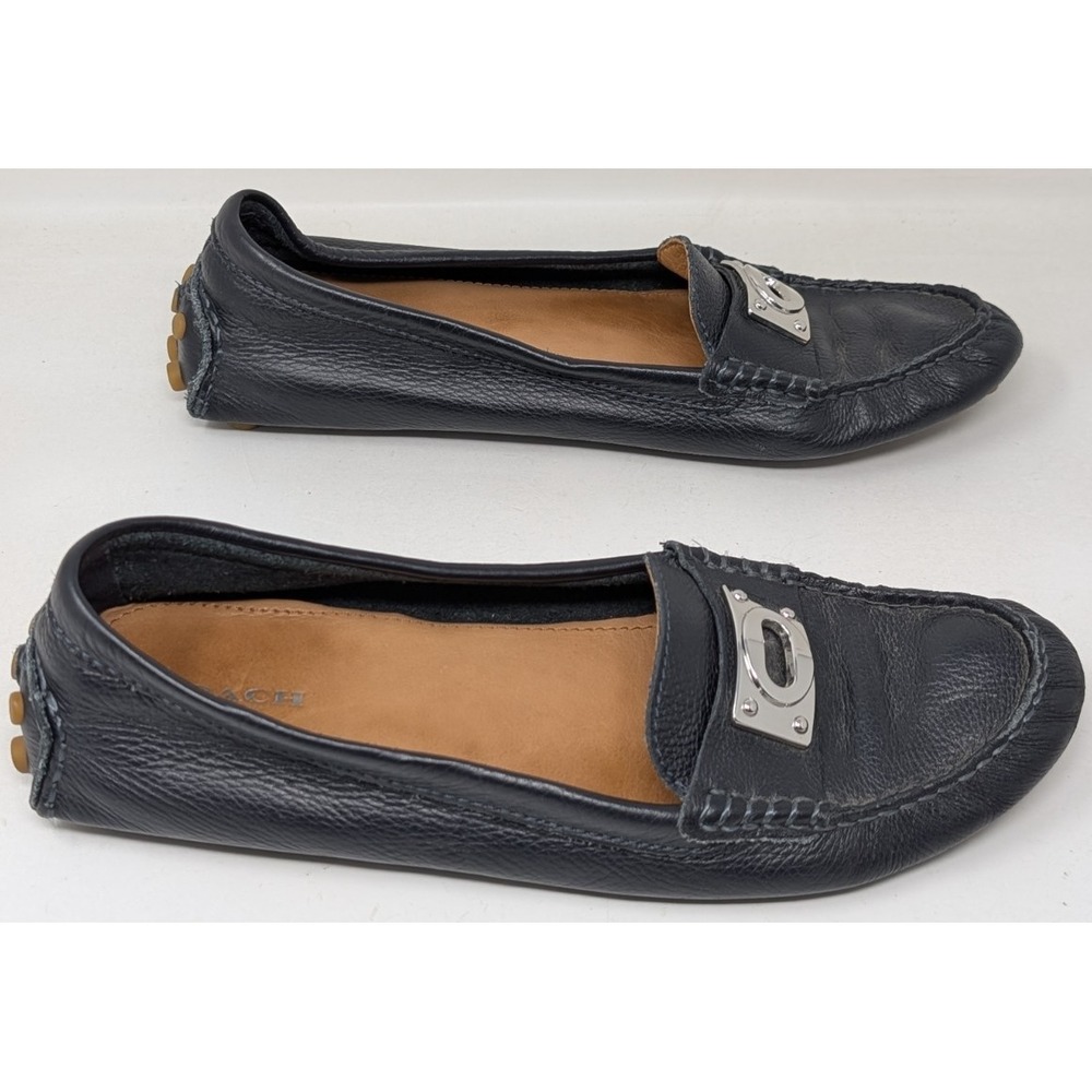 Coach‎ Napoleon Driver Moccasin Loafer Flat Shoe Black Leather Women's Size 9 B